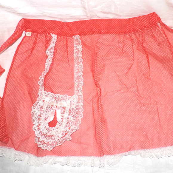 Vintage dotted swiss apron - Picture 1 of 4